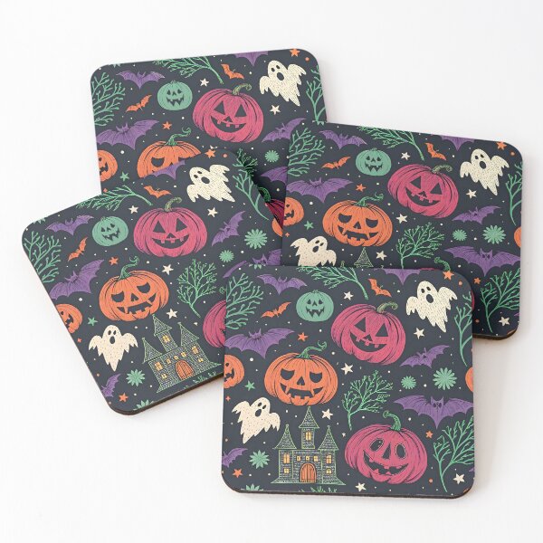 Item preview, Cute Spooky Halloween Pumpkin & Ghosts Retro Pattern designed and sold by trendspatterns.