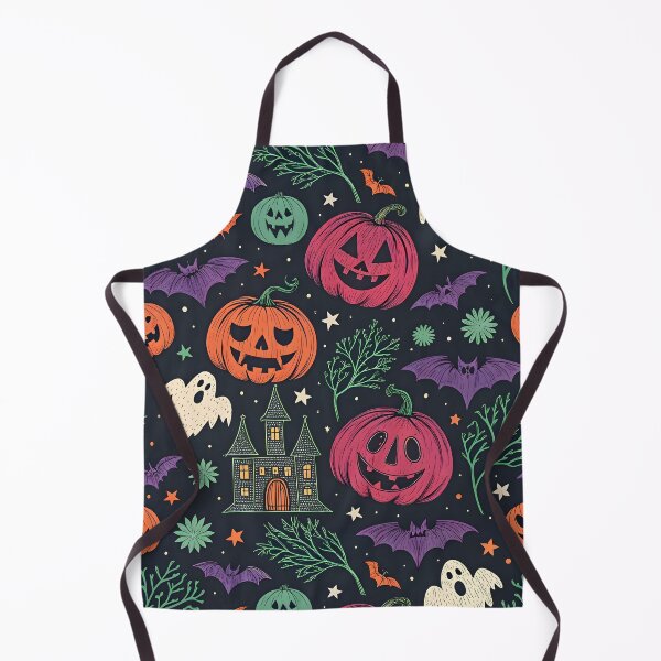 Item preview, Cute Spooky Halloween Pumpkin & Ghosts Retro Pattern designed and sold by trendspatterns.
