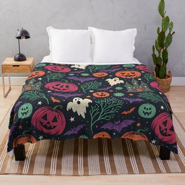 Item preview, Cute Spooky Halloween Pumpkin & Ghosts Retro Pattern designed and sold by trendspatterns.