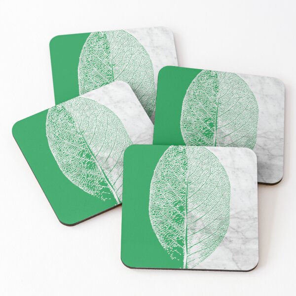 Item preview, Natural Outlines - Leaf Green & White Marble #452 designed and sold by Natural Collective.