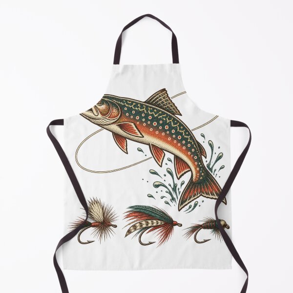 Item preview, Leaping Brook Trout with Classic Fishing Flies designed and sold by eignvalue.