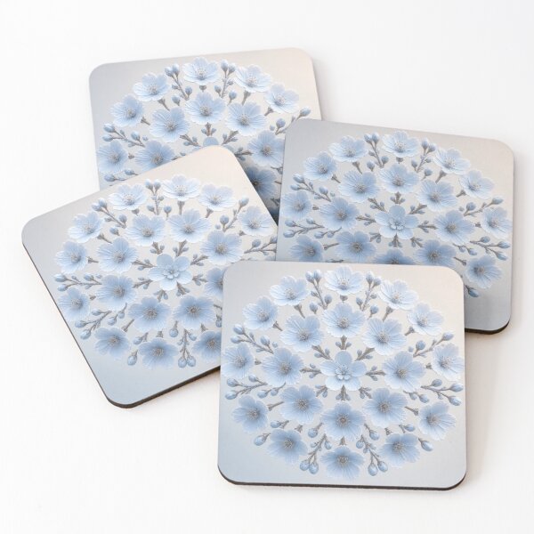 Item preview, Circular Baby Blue Flower Mandala designed and sold by IntelliMindDesigns.