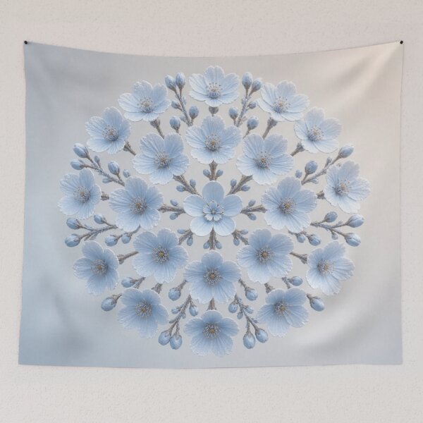 Item preview, Circular Baby Blue Flower Mandala designed and sold by IntelliMindDesigns.