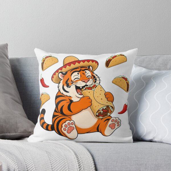 Artikelvorschau, Chubby Tiger Cinco De Mayo Burrito Tacos entworfen und verkauft von aigcx.