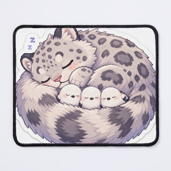 Item preview, Cozy Sleeping Snow Leopard and Shima Enaga Birds designed and sold by CozyPixel-J.