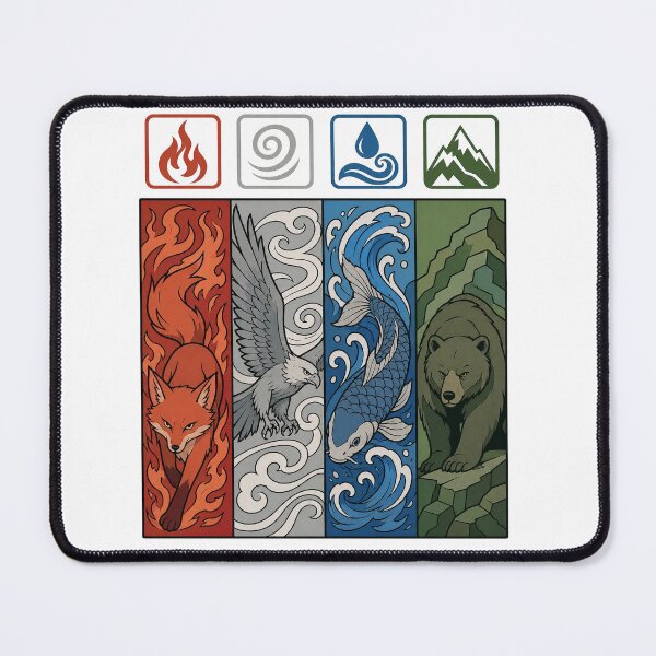 Item preview, Four Elements Animal Spirits — Fire Air Water Earth designed and sold by RickyHN7.