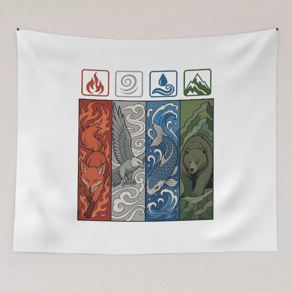 Item preview, Four Elements Animal Spirits — Fire Air Water Earth designed and sold by RickyHN7.