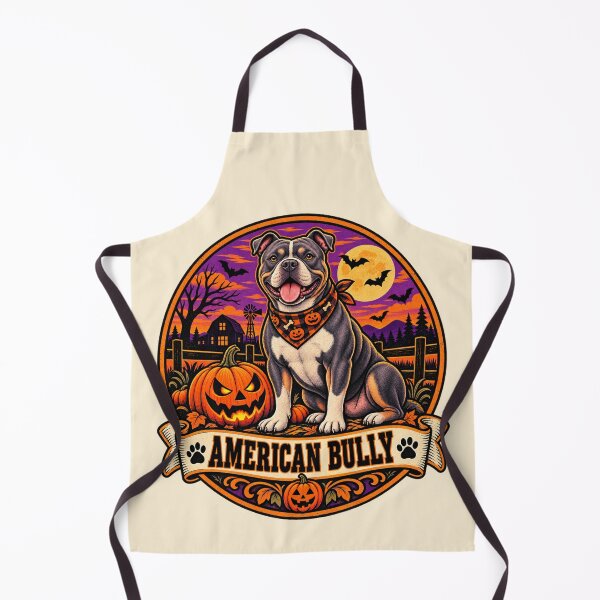 Item preview, American Bully Halloween Shirt – Retro Pumpkin Patch Dog Badge Design designed and sold by Globalcitytees.