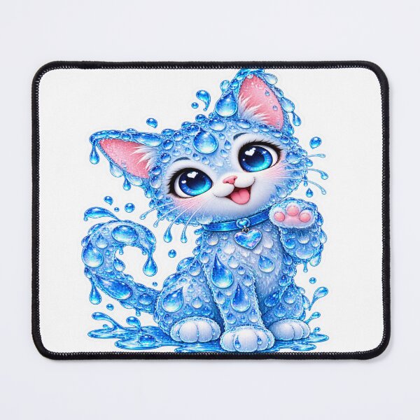 Item preview, Cute Water Drop Cat Kawaii Rainy Day Sticker designed and sold by Genzfirevibes.