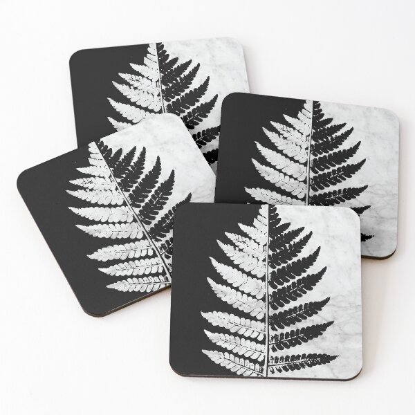 Item preview, Natural Outlines - Fern Black & White Marble #853 designed and sold by Natural Collective.