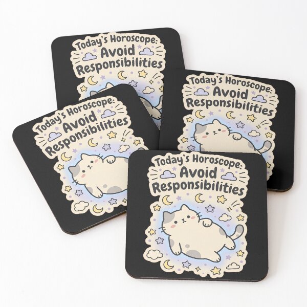 Item preview, Funny Horoscope Avoid Responsibilities Cute Cat Astrology Humor designed and sold by kuwagatamushi.