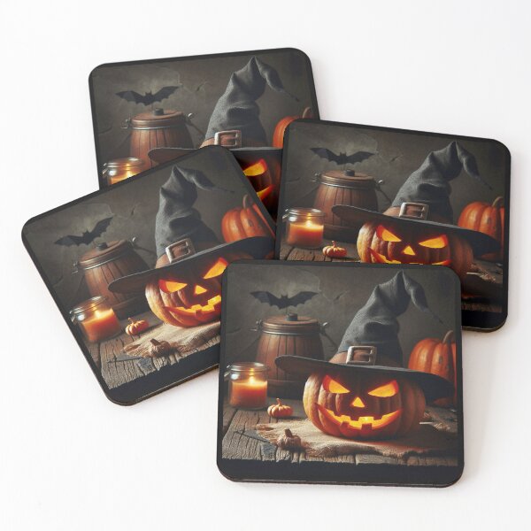 Item preview, Spooky Pumpkin With Witch Hat – Halloween Glow Art designed and sold by Rocket&Stars.