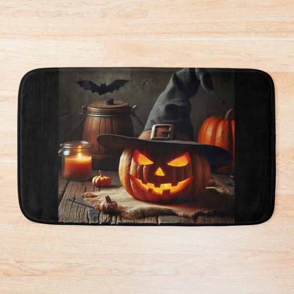 Item preview, Spooky Pumpkin With Witch Hat – Halloween Glow Art designed and sold by Rocket&Stars.