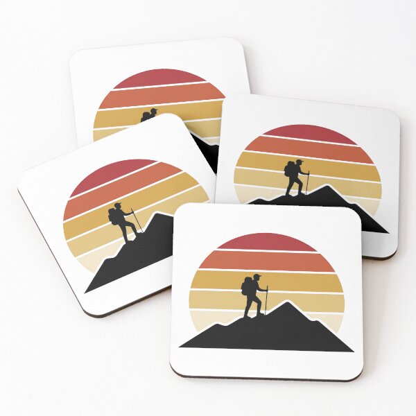 Item preview, Retro Hiker Mountain Silhouette Vintage Sunset Art designed and sold by pattman.