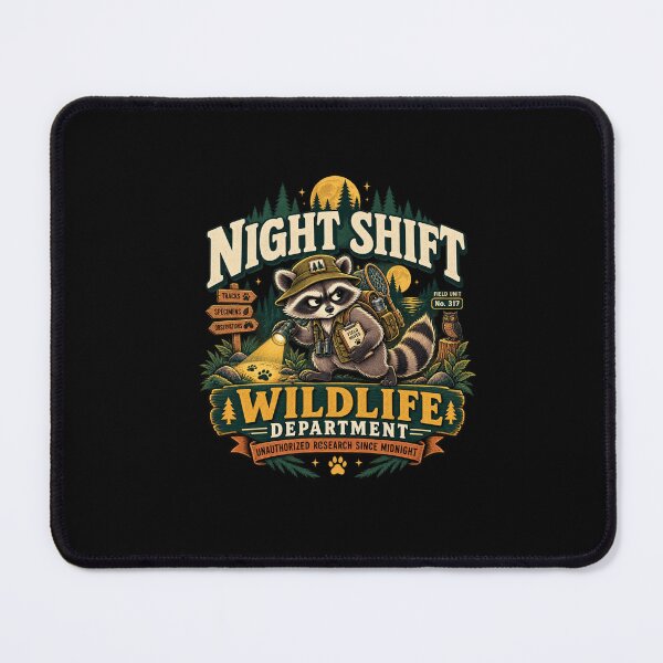 Item preview, Night Shift Wildlife Research Raccoon Field Scientist designed and sold by PunchDrop.