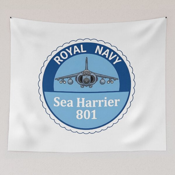 Item preview, Royal Navy Sea Harrier 801 Naval Air Squadron Insignia Patch designed and sold by CharlieDesings.