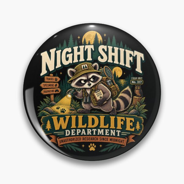 Item preview, Night Shift Wildlife Research Raccoon Field Scientist designed and sold by PunchDrop.