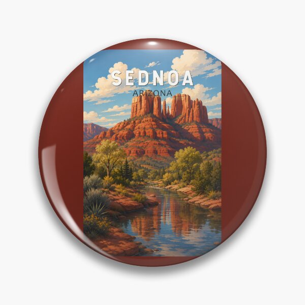 Item preview, Sedona Arizona Illustration Travel Art Vintage designed and sold by KrisSidDesigns.