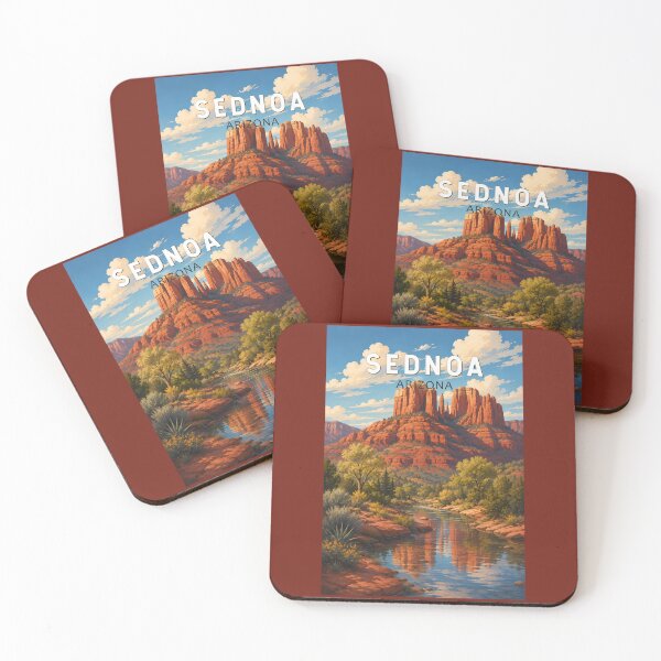 Item preview, Sedona Arizona Illustration Travel Art Vintage designed and sold by KrisSidDesigns.