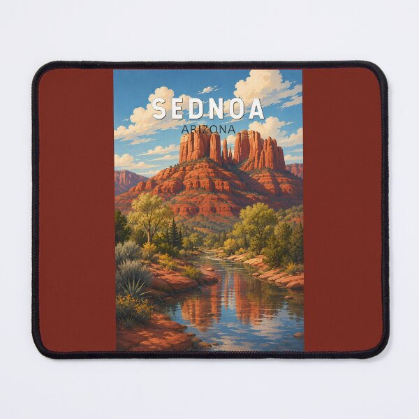 Item preview, Sedona Arizona Illustration Travel Art Vintage designed and sold by KrisSidDesigns.