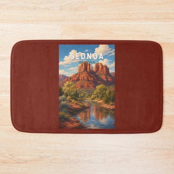 Item preview, Sedona Arizona Illustration Travel Art Vintage designed and sold by KrisSidDesigns.