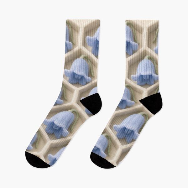 Aperçu de l'œuvre Treillis hexagonal de fleurs bleu clair créée et vendue par IntelliMindDesigns.
