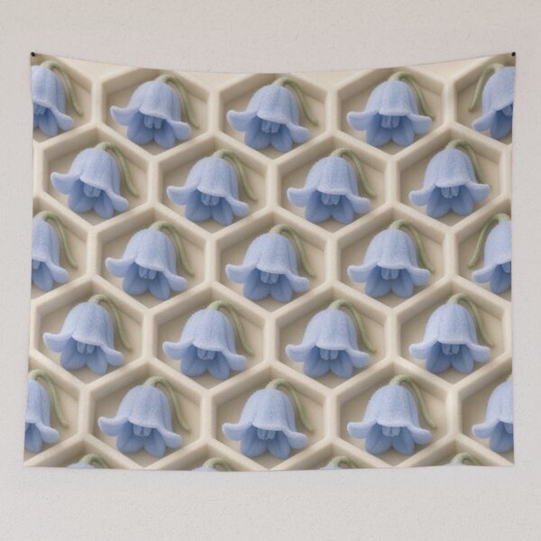 Item preview, Hexagonal Baby Blue Flower Lattice designed and sold by IntelliMindDesigns.