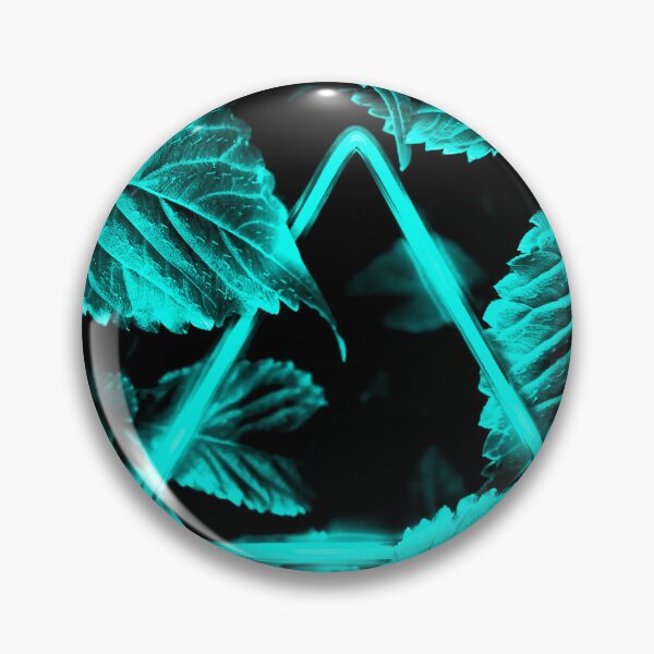 Item preview, Neon Cyan Triangle in Teal Leaves designed and sold by Exodoi.