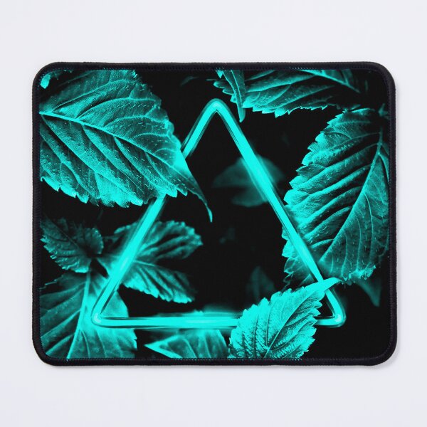 Item preview, Neon Cyan Triangle in Teal Leaves designed and sold by Exodoi.