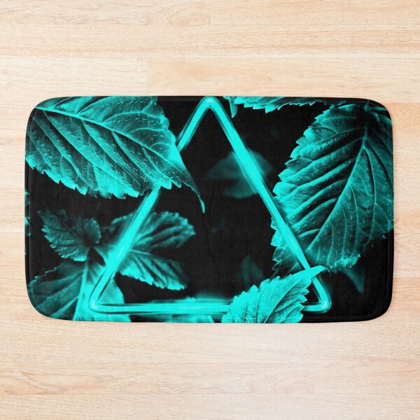 Item preview, Neon Cyan Triangle in Teal Leaves designed and sold by Exodoi.