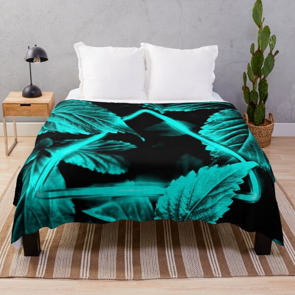 Item preview, Neon Cyan Triangle in Teal Leaves designed and sold by Exodoi.