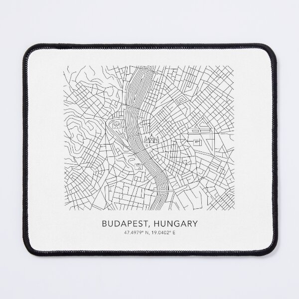 Item preview, Budapest Hungary Line Art Skyline Coordinates designed and sold by OzzFrequency.
