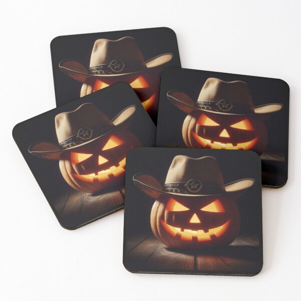 Item preview, Spooky Pumpkin – Cowboy hat Halloween Glow Art designed and sold by Rocket&Stars.