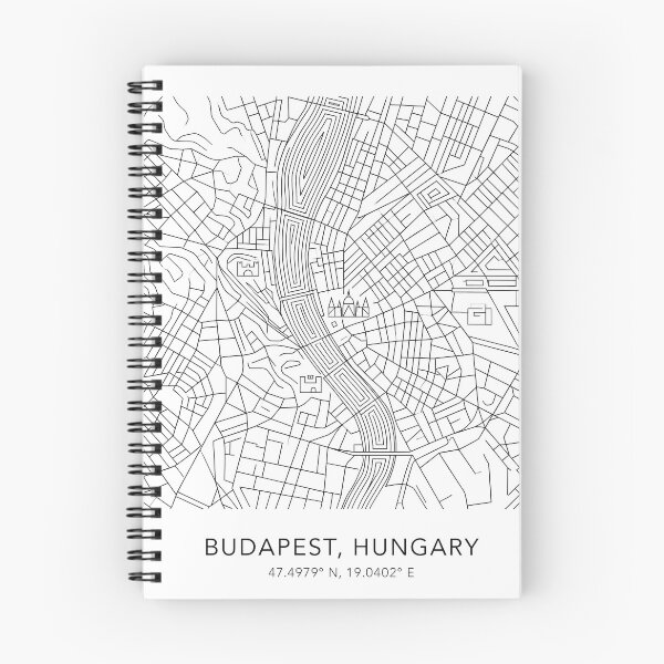 Item preview, Budapest Hungary Line Art Skyline Coordinates designed and sold by OzzFrequency.
