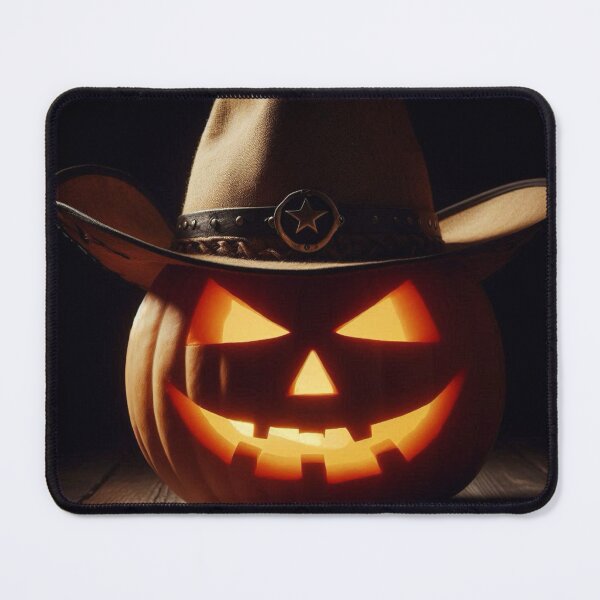 Item preview, Spooky Pumpkin – Cowboy hat Halloween Glow Art designed and sold by Rocket&Stars.