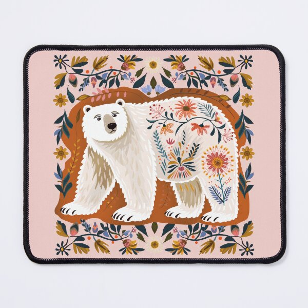 Item preview, Scandinavian Folk Art, Floral Polar Bear designed and sold by xiao xuans.