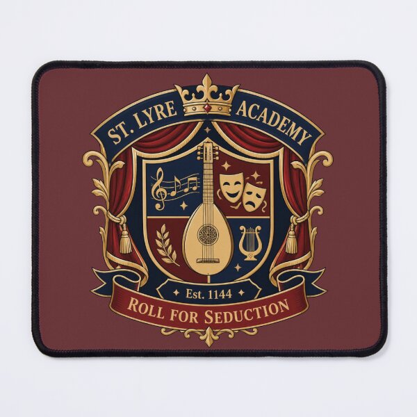 Item preview, St Lyre Royal Academy - Bard Dramatic Arts Varsity DND RPG Meme designed and sold by Dice_Goblin_Studio.