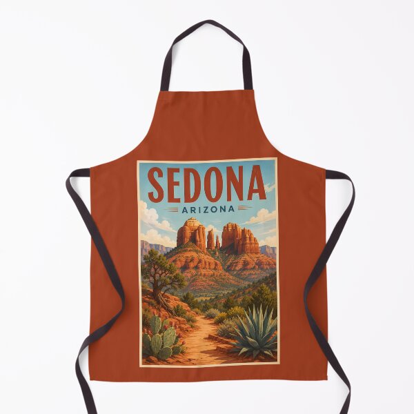 Item preview, Sedona Arizona Cathedral Rock Illustration Travel Art Vintage designed and sold by KrisSidDesigns.