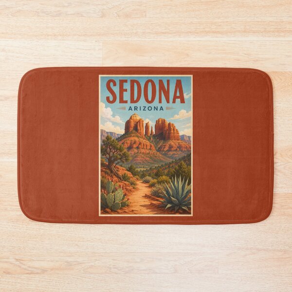 Item preview, Sedona Arizona Cathedral Rock Illustration Travel Art Vintage designed and sold by KrisSidDesigns.