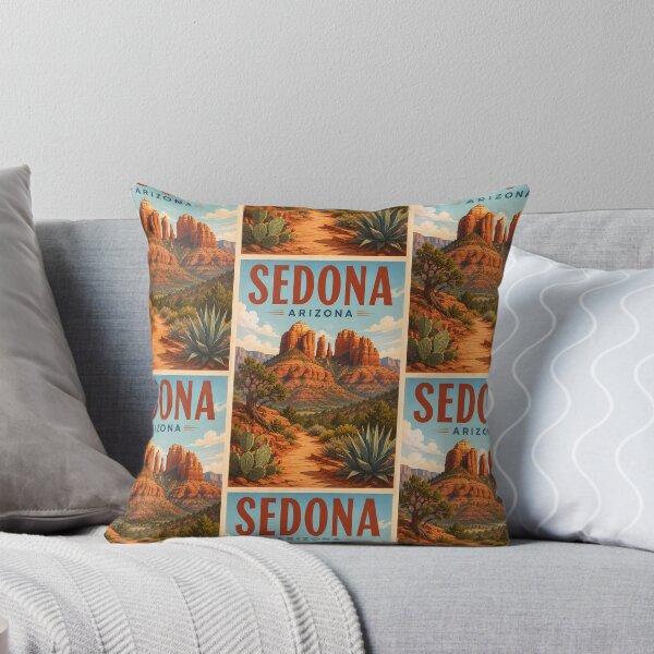 Item preview, Ilustración de la Catedral de Sedona, Arizona, en Rock, Arte de Viajes Vintage designed and sold by KrisSidDesigns.