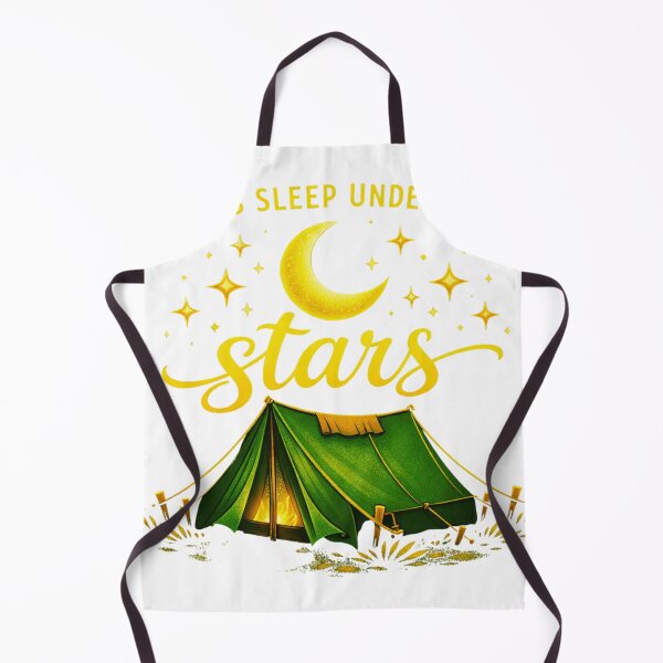 Item preview, Let’s Sleep Under the Stars – Whimsical Green & Gold Camping Design designed and sold by GabeMountainArt.