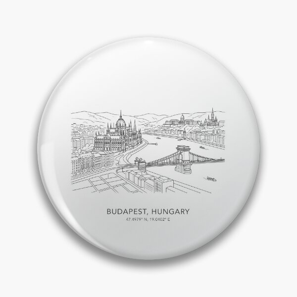 Item preview, Budapest Hungary Line Art Skyline Coordinates designed and sold by OzzFrequency.