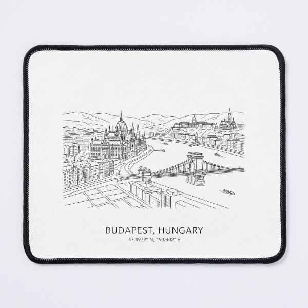 Item preview, Budapest Hungary Line Art Skyline Coordinates designed and sold by OzzFrequency.
