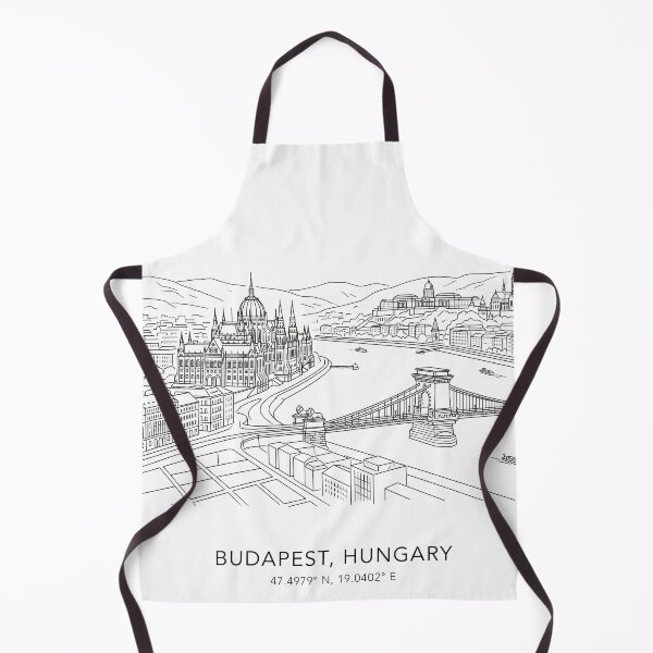 Item preview, Budapest Hungary Line Art Skyline Coordinates designed and sold by OzzFrequency.