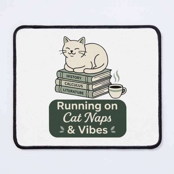 Item preview, Running on Cat Naps and Vibes - Cat Design designed and sold by RunningWhiskers.