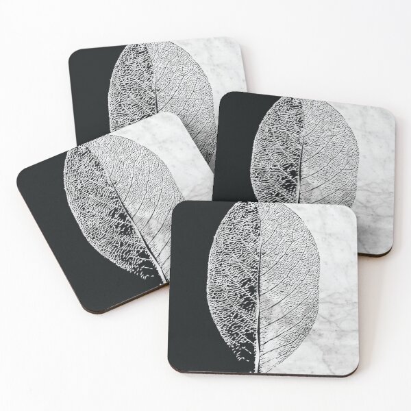 Item preview, Natural Outlines - Leaf Black & White Marble #284 designed and sold by Natural Collective.