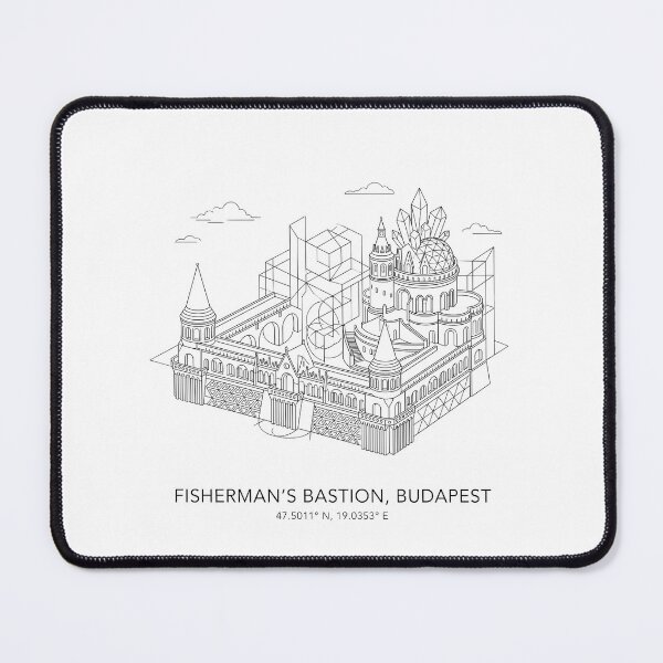 Item preview, Budapest Hungary Line Art Skyline Coordinates designed and sold by OzzFrequency.