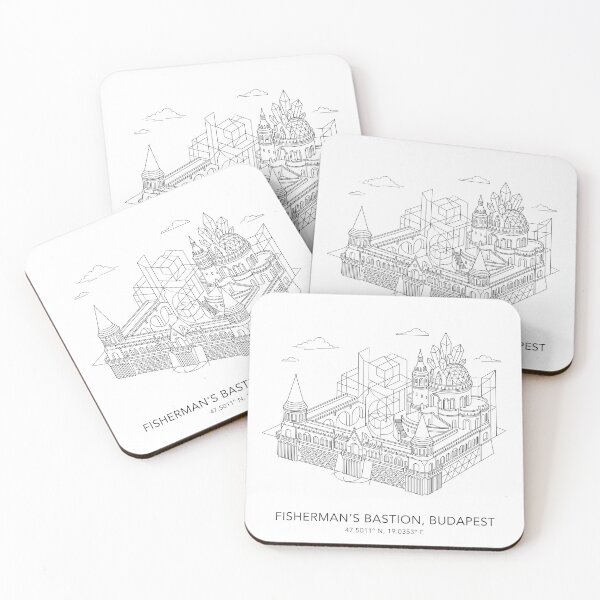 Item preview, Budapest Hungary Line Art Skyline Coordinates designed and sold by OzzFrequency.
