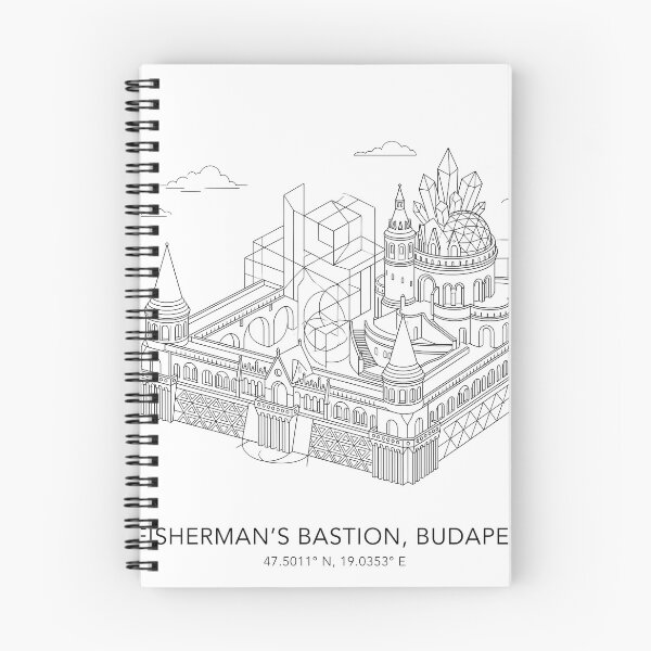 Item preview, Budapest Hungary Line Art Skyline Coordinates designed and sold by OzzFrequency.