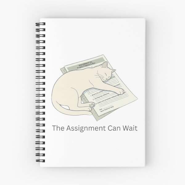 Item preview, The Assignment Can Wait - Cat Design designed and sold by RunningWhiskers.